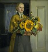 Michael Ancher Pigen med solsikkerne china oil painting artist